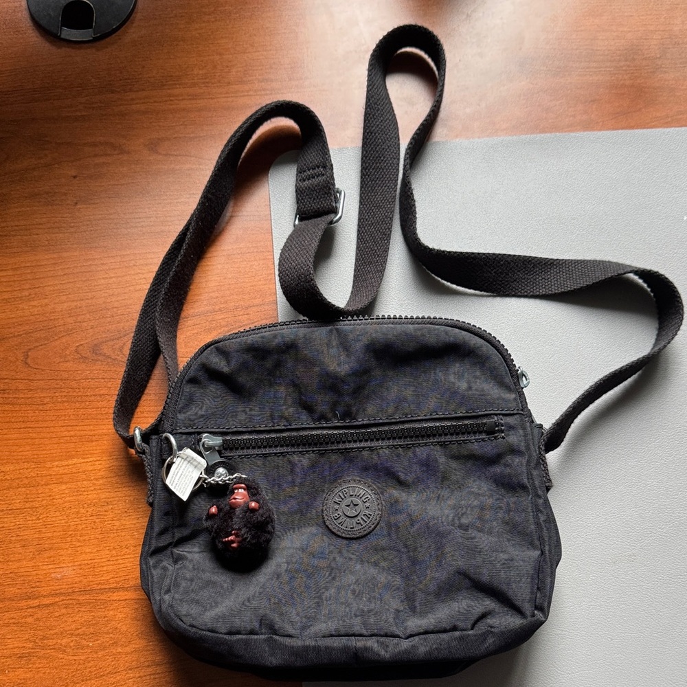 Kipling Black Crossbody Bag with Charm